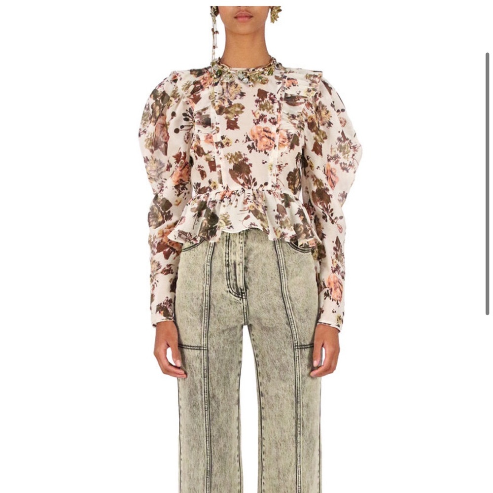 Ulla Johnson Minnet Multicolor Floral Blouse